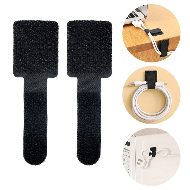 20Pcs Adhesive Cable Management Straps Reusable Self-Adhesive Cable Organizer Ties for Desk Wire Management