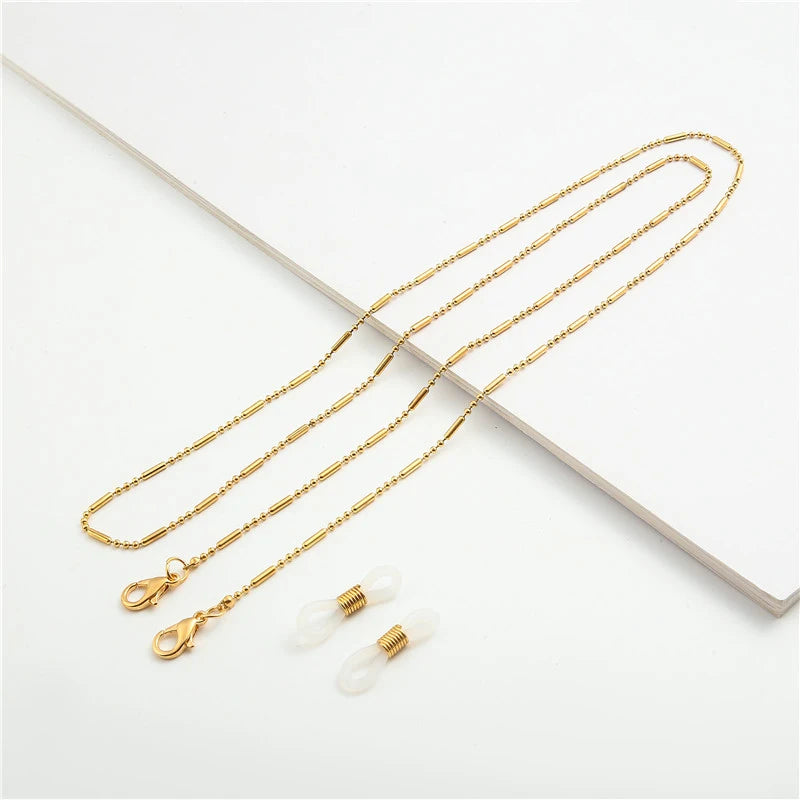 Mask Sunglasses Chains for Women Men Black Gold Silver Color Alloy Beads Antislip Chains Fashion Eyewear Accessories Wholesale