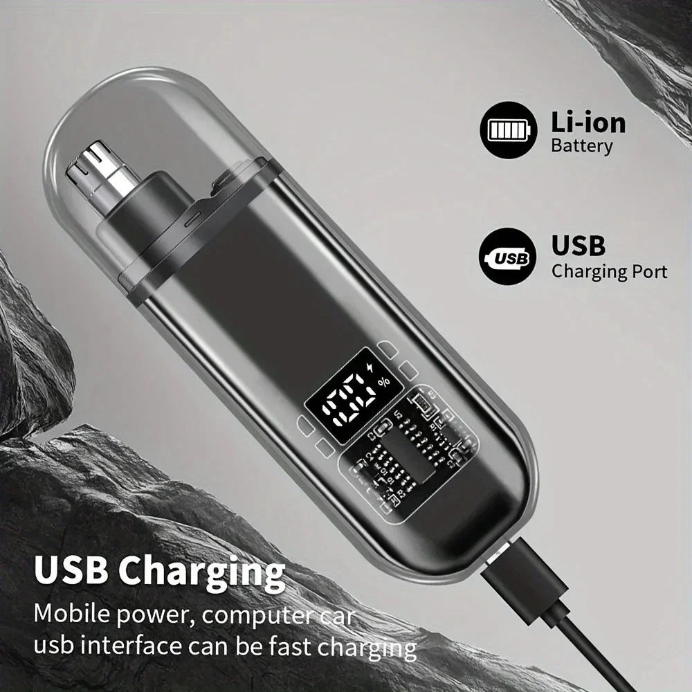 Portable Mini Electric Nose Hair Trimmer USB Rechargeable Nose Hair Remover Painless Trimmer Clipper for Men Daily Beauty Care