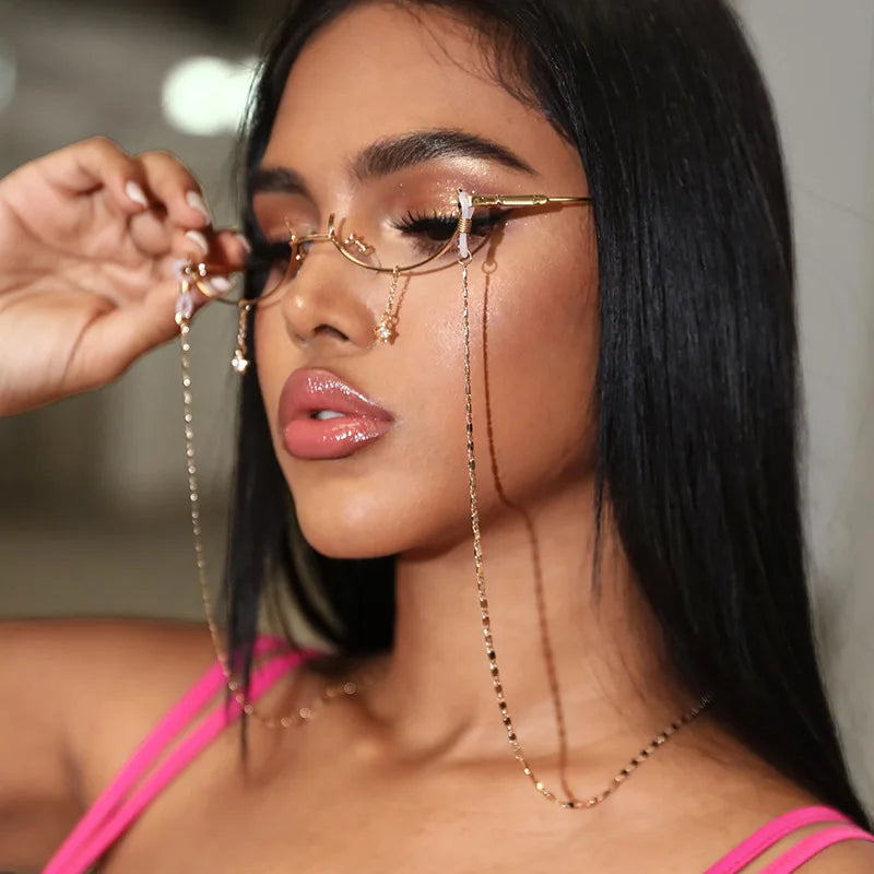 Mask Sunglasses Chains for Women Men Black Gold Silver Color Alloy Beads Antislip Chains Fashion Eyewear Accessories Wholesale