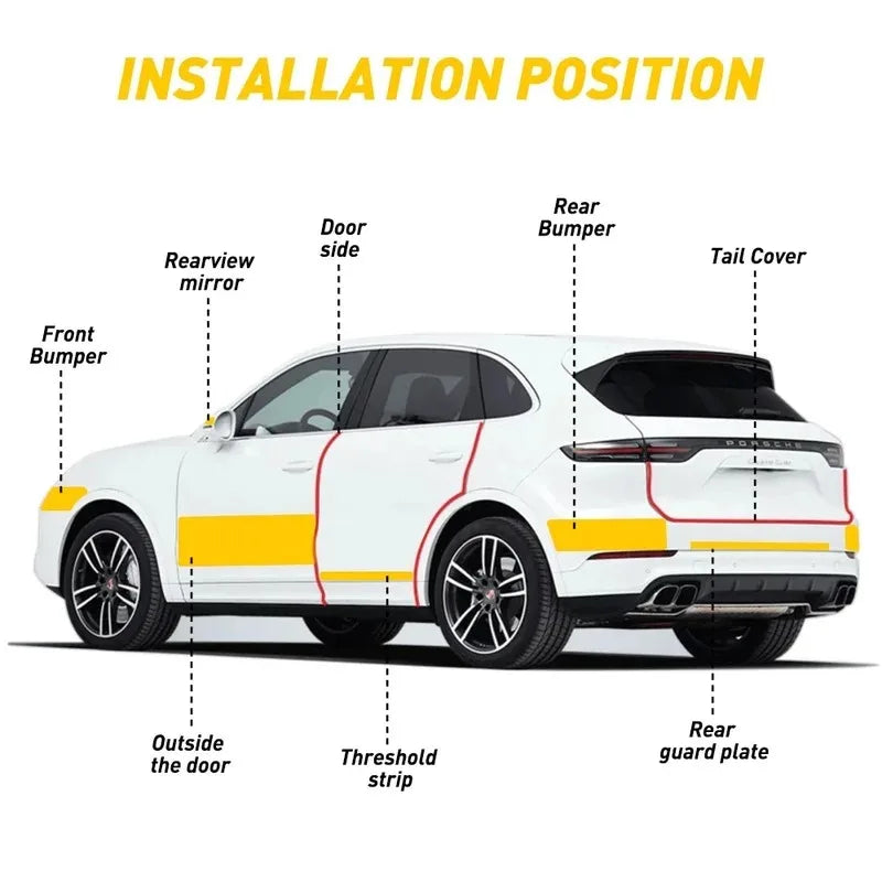 1-5m Nano Carbon Fiber Car Tape Sticker Door Mirror Paste Protector Strip DIY Protection Protective Film Waterproof Adhesive