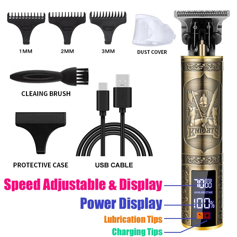 Vintage T9 Hair Clipper Beard Shaving Body Hair Trimmer Clippers Electric Men Haircut Machine 0mm Barber Shaver