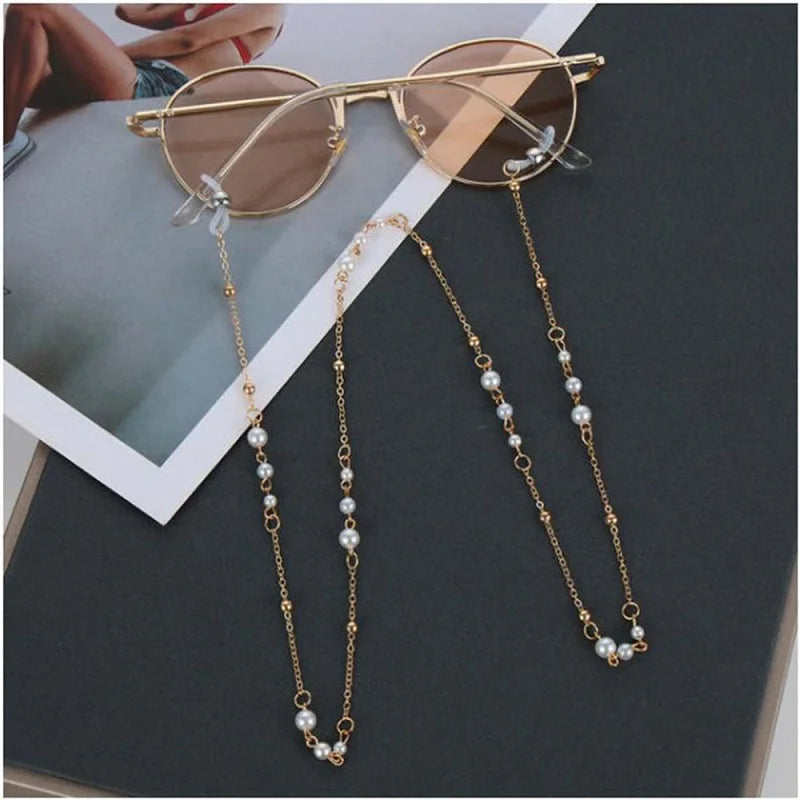 Mask Sunglasses Chains for Women Men Black Gold Silver Color Alloy Beads Antislip Chains Fashion Eyewear Accessories Wholesale