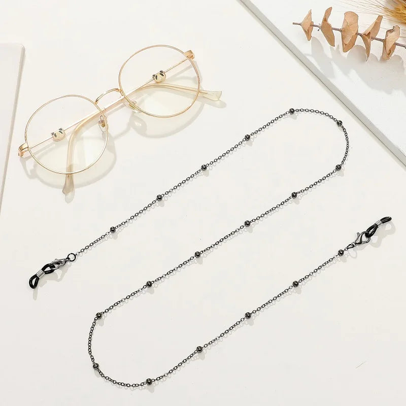 Mask Sunglasses Chains for Women Men Black Gold Silver Color Alloy Beads Antislip Chains Fashion Eyewear Accessories Wholesale