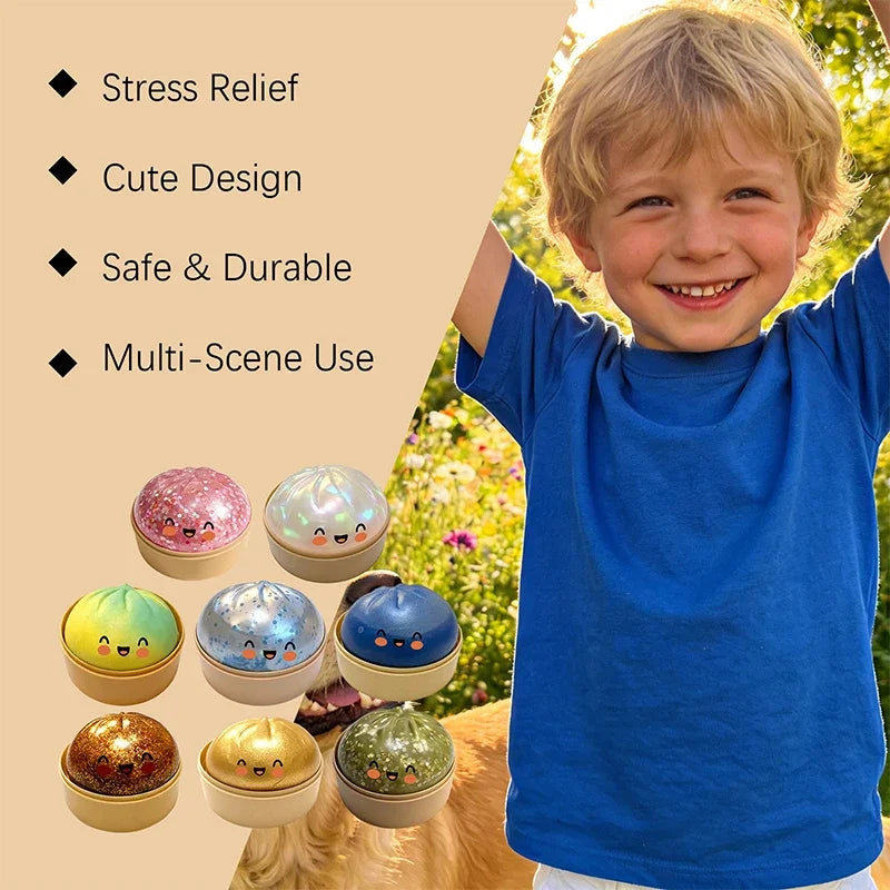 Simulation Flash Dumpling Pressure Ball Slow Rebound Soft Pinch Decompression Office Home Decorat Children Adults Birthday Gifts