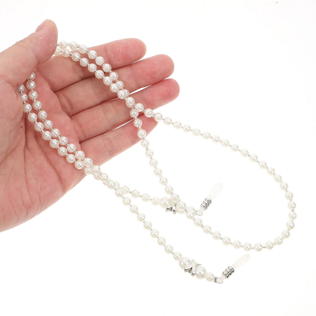 Pearl Eyeglass Chain for Women Anti-Slip Beaded Eyewear Lanyard Necklace Holder Sunglasses Mask Strap Elegant Fashion Accessory